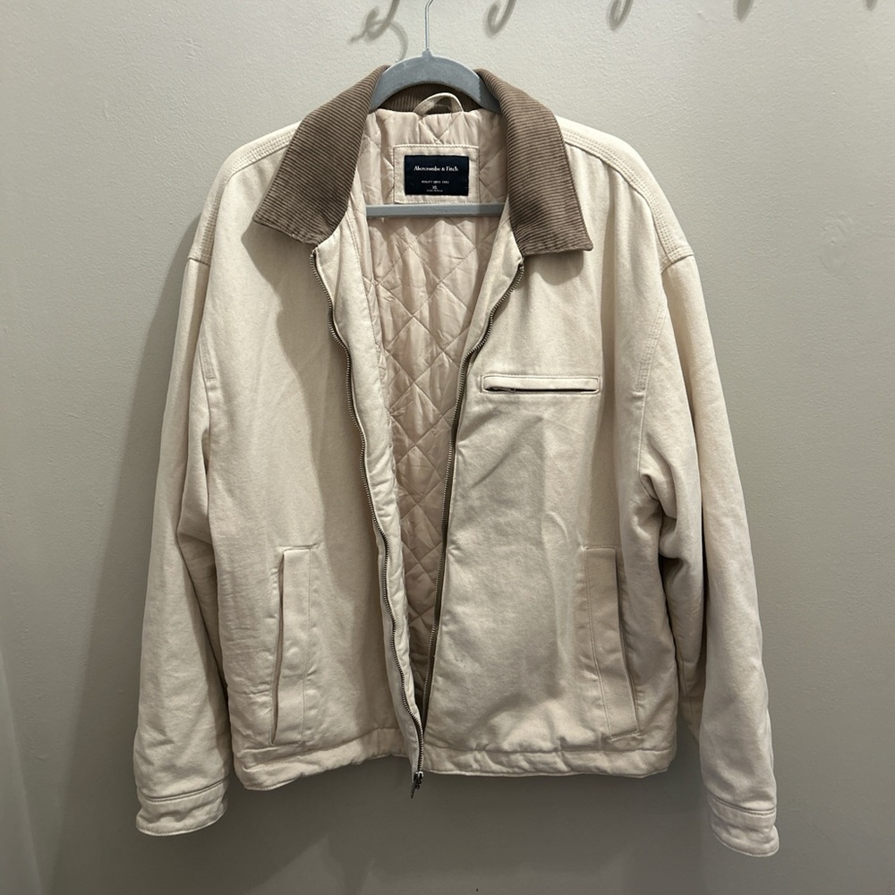 Abercrombie Men’s Cream Bomber Jacket
